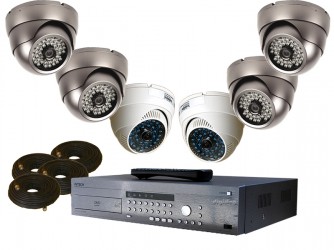 6 CCTV Avtech Dome Cameras with 8 Channel PC based DVR 