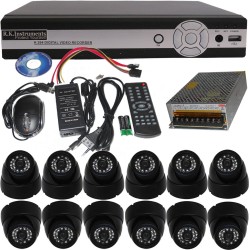 12 CCTV Avtech Cameras with Avtech Standalone 16 Chan DVR