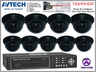 CCTV Camera 9ps + Stand DVR