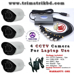 CCTV Camera Sutup With Laptop with USB DVR 