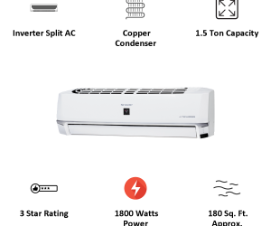 1 TON SHARP AHXP12WMT INVERTER SPLIT AC